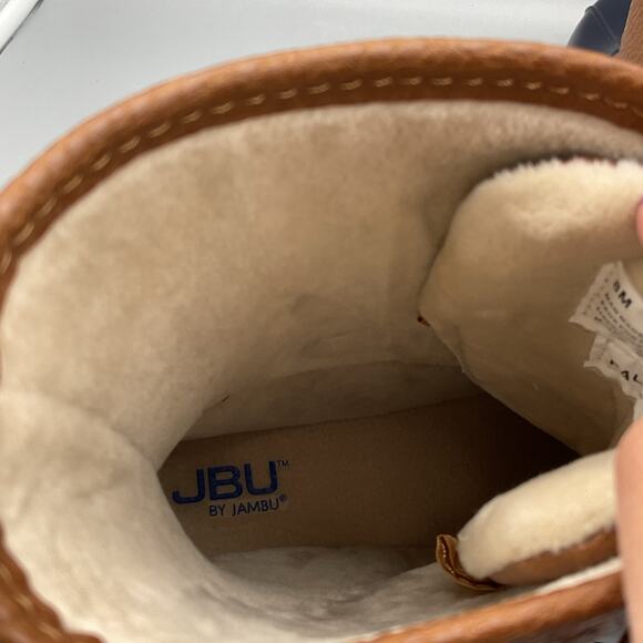 NEW JBU Women’s Maplewood Waterproof Lace Up Rain Boots Navy/Tan Size 11M - Picture 6 of 11